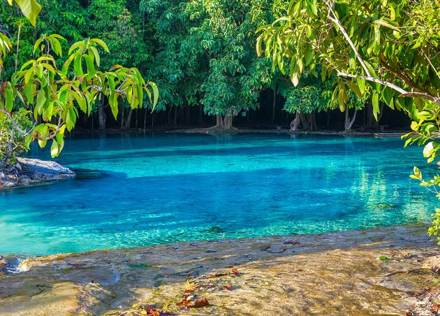 Beautiful Emerald Pool Deep Forest Krabi Thailand