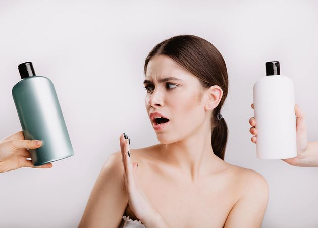 Snapshot Beautiful Lady White Wall Girl Refuses Use Shampoo with Chemicals Favor Natural