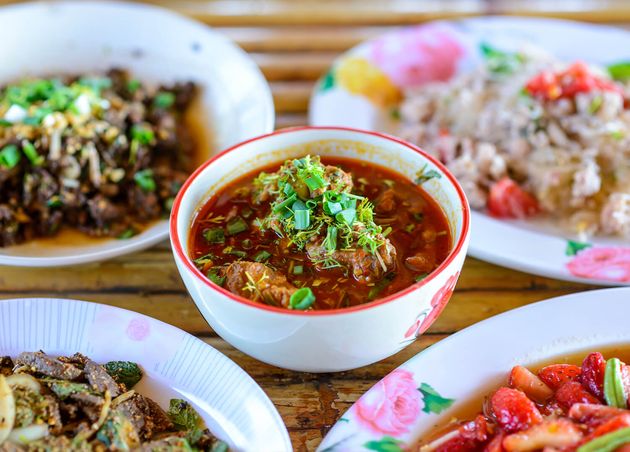 Traditional Northern Thai Food Set Chiang Mai Thailand