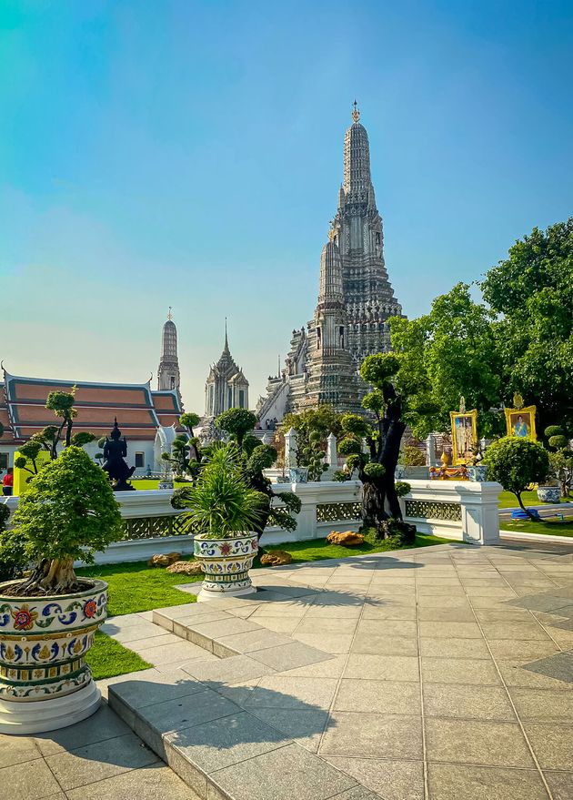 Visiting Card Capital Thailand Is Buddhist Temple Wat Arun Temple Dawn Which Is Located Banks Chao Phraya River