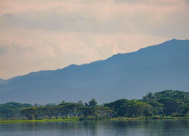 Mountain Lake with Unique Cloud Phayao Lake Province North Thailand