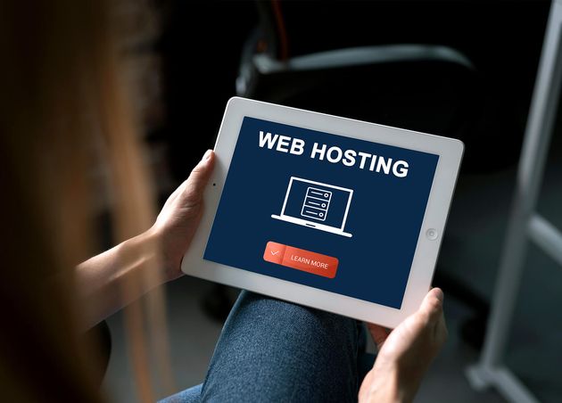 Website Hosting Concept with Tablet High Angle