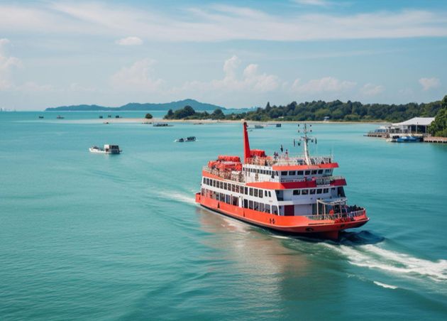 Ferry Boat Thailand Linking Suratthani Kho Samui Passing by Gulf Thailand Sea