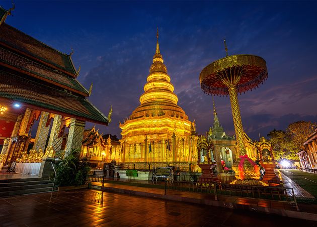 Wat Phra that Hariphunchai Temple Lamphun Thailand