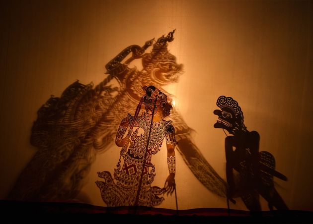 Traditional South Thailand Shadow Puppet Show in Thailand