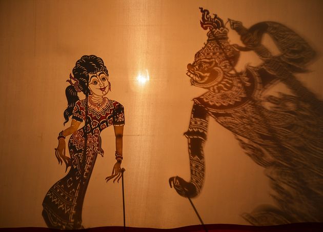 Traditional Southern Thailand Shadow Puppet Show in Thailand