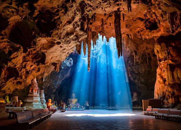 Khao Luang Cave with Sunbeam Daytime Phetchaburi Thailand