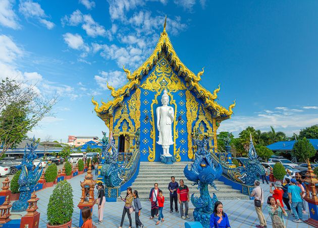 Wat Rong Seua Ten Chiang Rai Blue Temple Famous Tourism Temple Chiang Rai Thailand Ther
