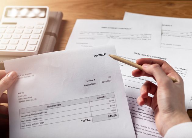 Invoice Hands Business Paper Bill Document Office Desk