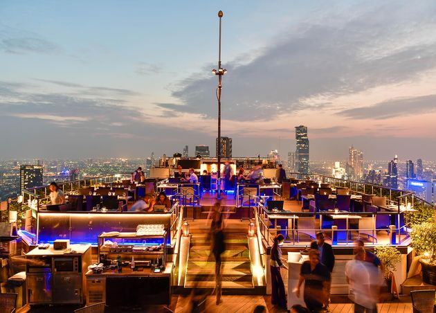Bangkok City View Point from Rooftop Bar Overlooking Magnificent Cityscape