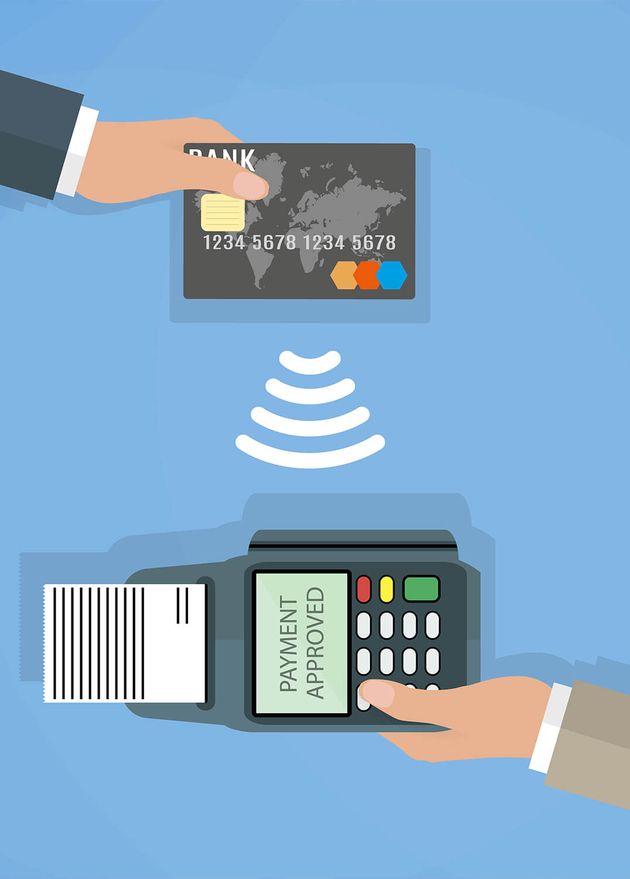 Zahlungen mit Terminal Debitkarte Kreditkarte
