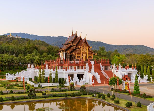 Royal Pavilion Ho Kum Luang Lanna Style Pavilion Royal Flora Rajapruek Park Botanical Garden Chiang Mai Thailand