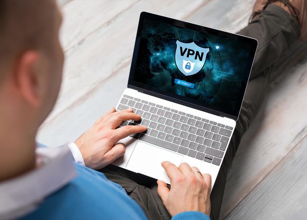 Man Using Vpn Virtual Private Network Secure Encrypted Connection Internet