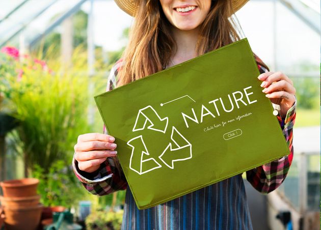 Young Woman Showing Nature Poster