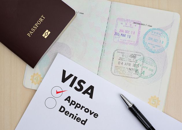 Visa Application Form Travel Immigration Document Money Passport Map Travel Plan