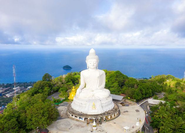 Big Buddha Statue Was Built High Hilltop Phuket Thailand