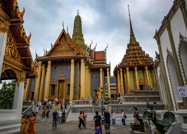 Beautiful View Grand Palace Wat Phra Kaew Temple Bangkok Thailand