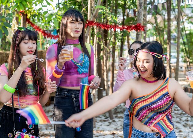 Lgbtqia Asian Gay Supporters Lgbtq Community People Having Fun Lgbt Pride Parade Gender Spectrum
