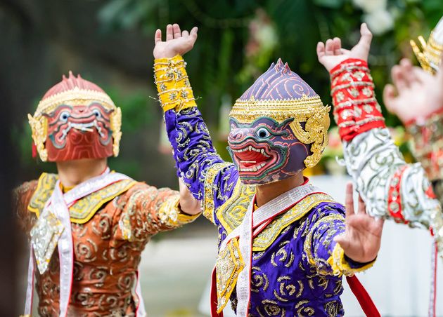 Performance Thai Traditional Drama Story Khon Epic Ramakien Ramayana with Hanuman White Monkey Others