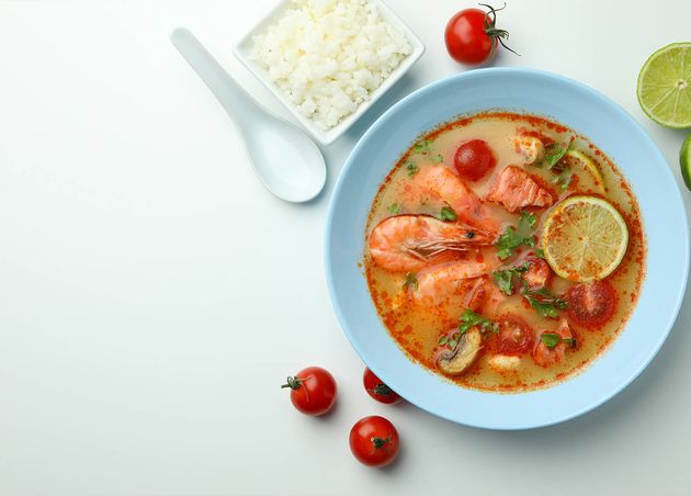 Tom Yum Soup Ingredients White Background
