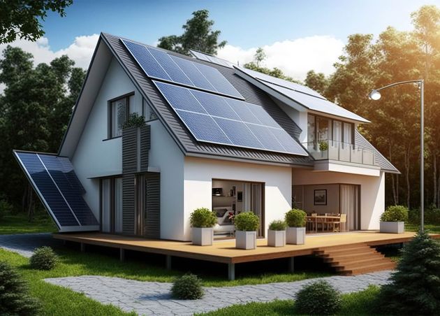 Solar Panels House Eco House Solar System Natural Resourse