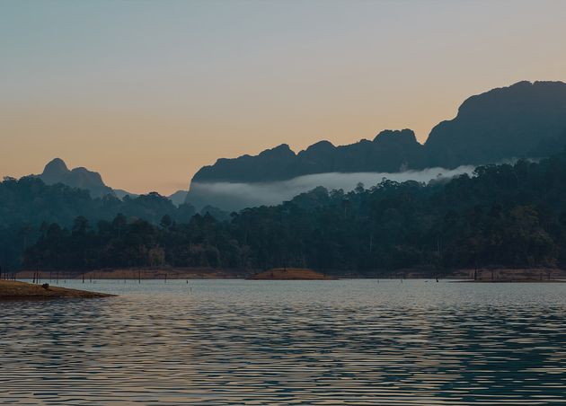Cheow Lan Lake Khao Sok National Park Thailand Tropical Landscape Dawn Postcard Poster Wal