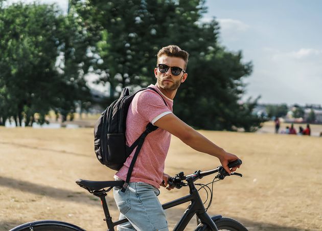 Young Sports Man Bicycle European City Sports Urban Environments