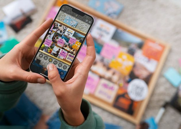 Woman Creating Inspiring Vision Board Top View