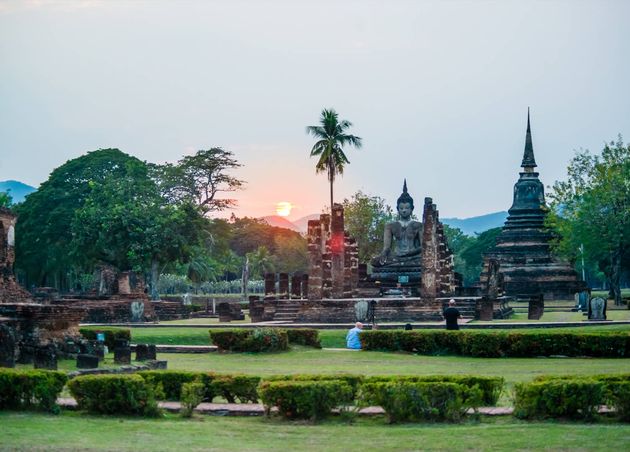 Beautiful View Sukhothai Historical Park Located Thailand
