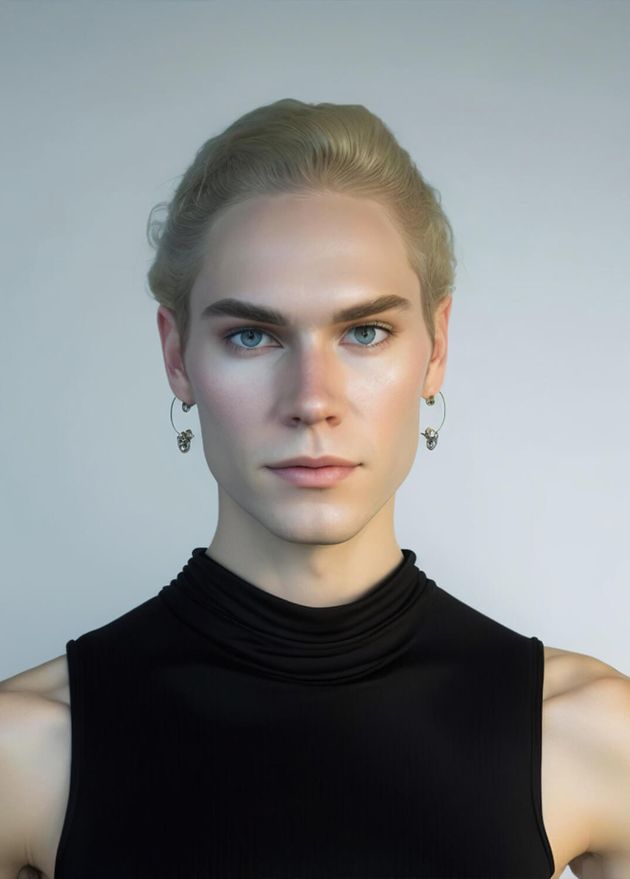 Fictional Portrait Young Transgender Man as Woman Ai Generated