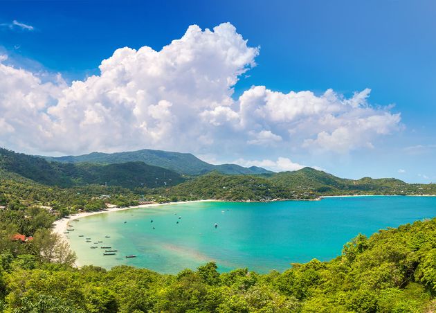 Panorama Ao Thong Nai Pan Noi Beach Koh Phangan Island Thailand