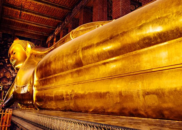 Reclining Buddha Statue Golden Buddha Wat Pho Temple Bangkok Thailand