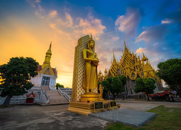 Phitsanulok Thailand Buddha Statue Temple Thai Language Wat Chan West Is Buddhist Temple Thai Language Wat It Is Major Tourist Attraction Phitsanulok Thailand