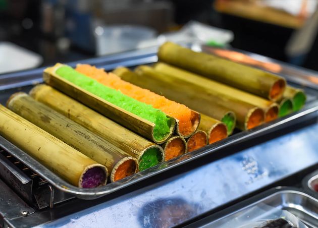 Colorful Sticky Rice Bamboo from a Night Market