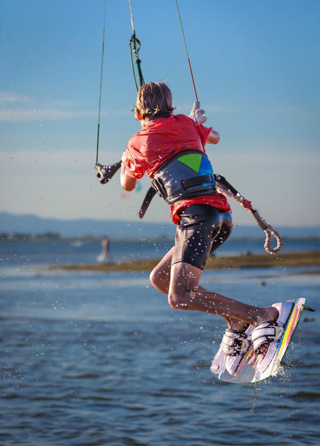 Kite Surfer Hanging His Kite