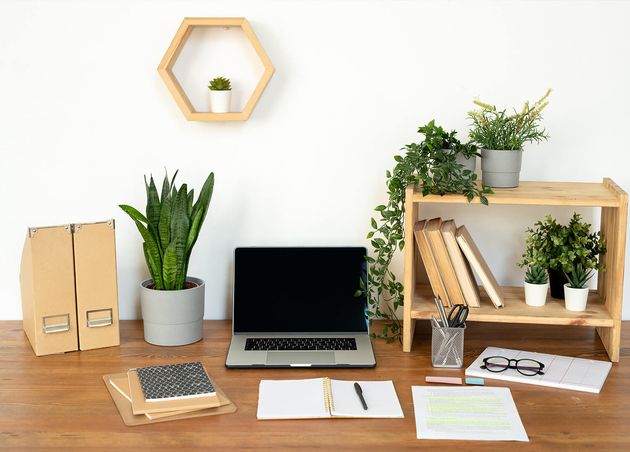 Composition Objects Work Manager Designer Student Desk by Wall Office Domestic Room