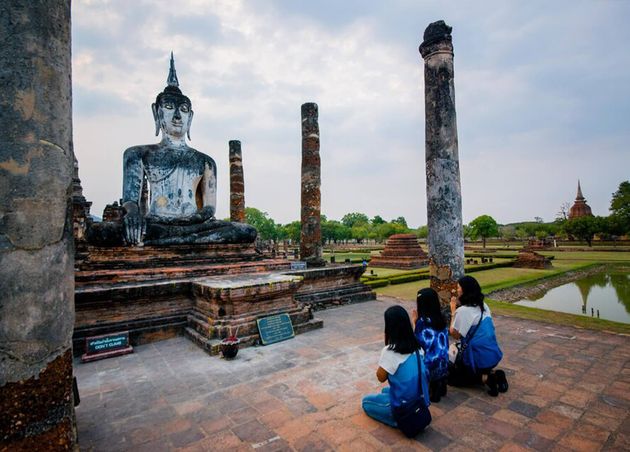 Beautiful View Sukhothai Historical Park Located Thailand