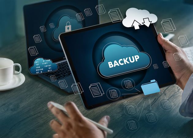 Storage Backup Download Computing Digital Data Transferring Document Database Cloud Laptop Communication Concept Transfer