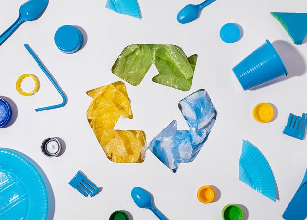 Colorful Plastic Objects Arrangement