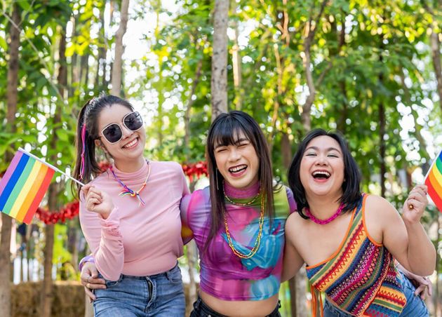 Group Friends Lgbtq Having Fun Together Happy Thai Transgender Asian Woman Lgbtqia Music Festival Lgbt