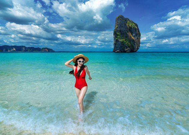 Happy Woman Bikini Poda Island Thailand