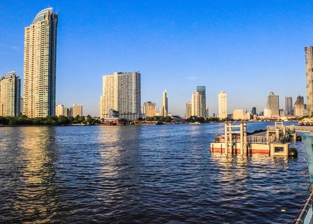 Panoramic View Chao Phraya River Located Bangkok Thailand