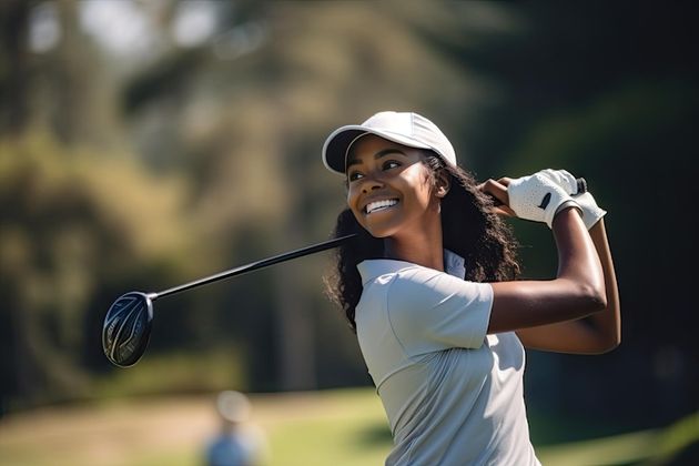 Black Woman Playing Golf on The Golf Course